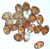 20 9x13mm Two Hole Celsian Lustre Faceted Flat Ovals